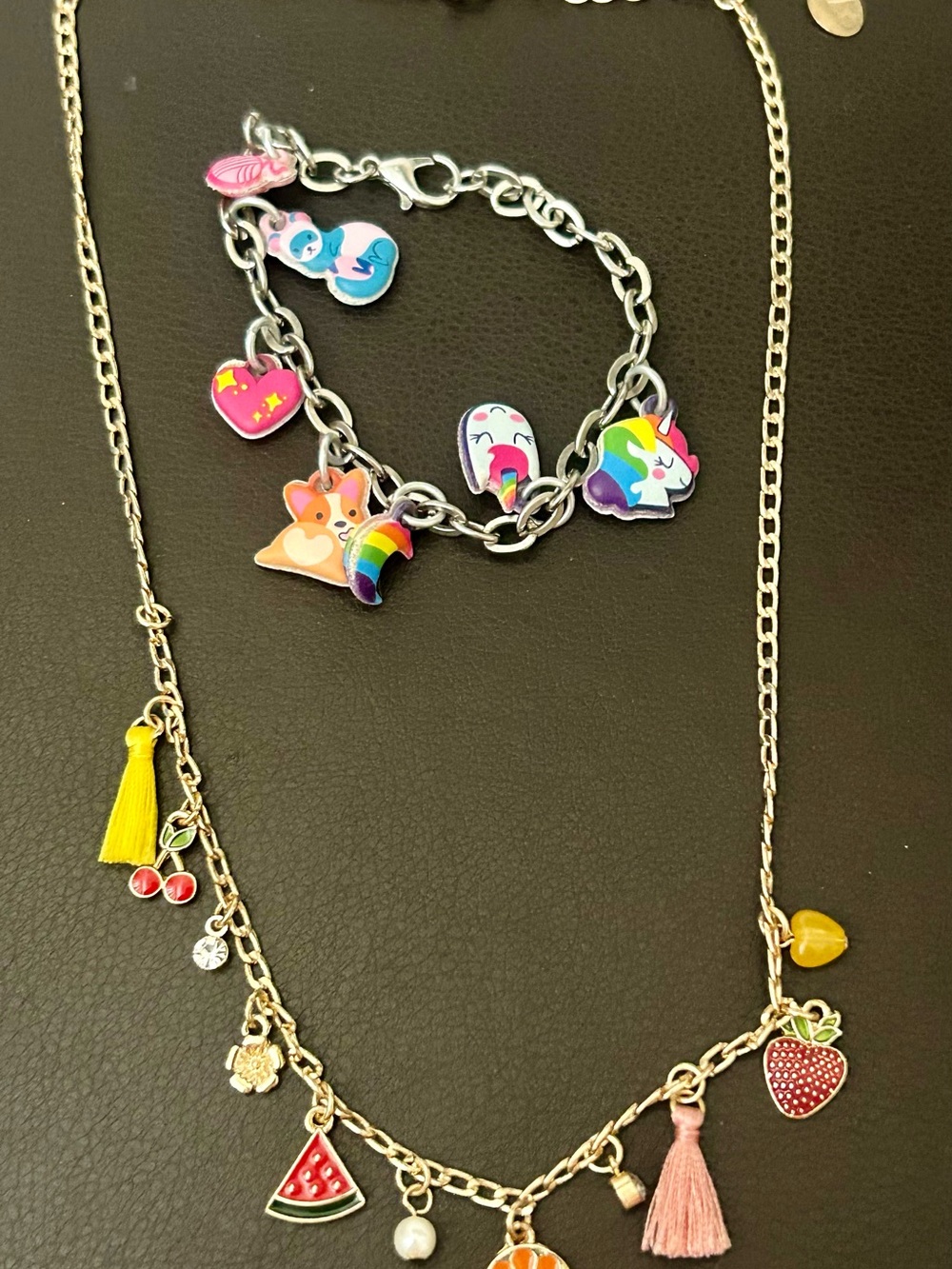 Icing Charm Necklace and Bracelet Set